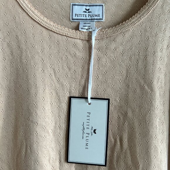 Petite Plume Pima Cotton Pointelle LS top - Picture 2 of 7